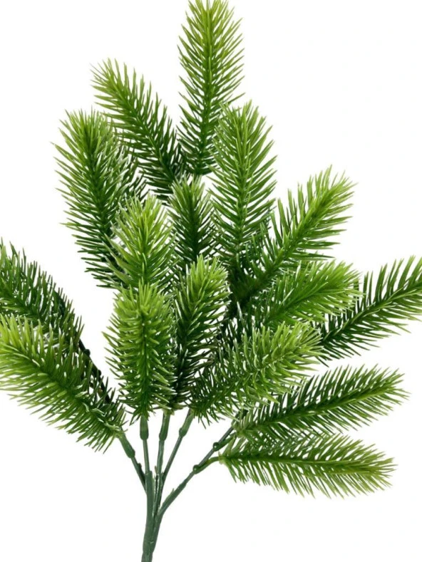 Nettenevime Yapay Çiçek Ponpon Çam Garnitür Aradal Dekoratif Yapay Bitki 30cm - Resim 2