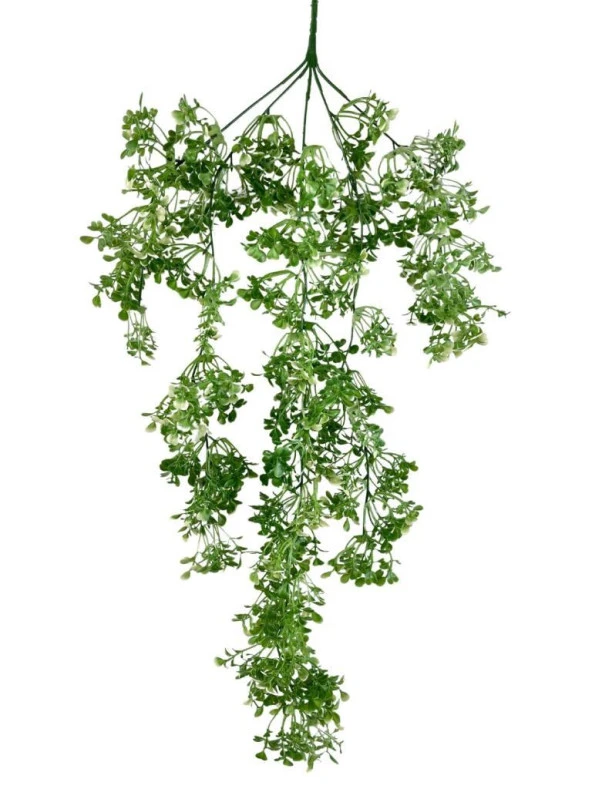 Nettenevime Yapay Çiçek Sarkan Çiçek Yeşil Beyaz Fare Kulağı Şimşir Yapay Sarmaşık  60*30cm UV Katkılı Güneşe Dayanıklı ürün görseli 1