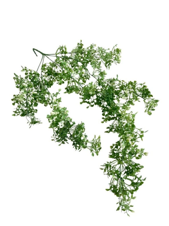 Nettenevime Yapay Çiçek Sarkan Çiçek Yeşil Beyaz Fare Kulağı Şimşir Yapay Sarmaşık  60*30cm UV Katkılı Güneşe Dayanıklı - Resim 4