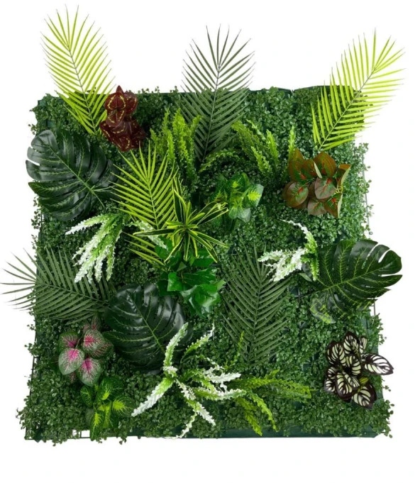 Nettenevime Yapay Çiçek Duvar Kaplama 1M2 100*100CM Panel Şimşir Dik Duvar Uygulama ürün görseli 1