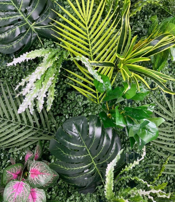 Nettenevime Yapay Çiçek Duvar Kaplama 1M2 100*100CM Panel Şimşir Dik Duvar Uygulama - Resim 7