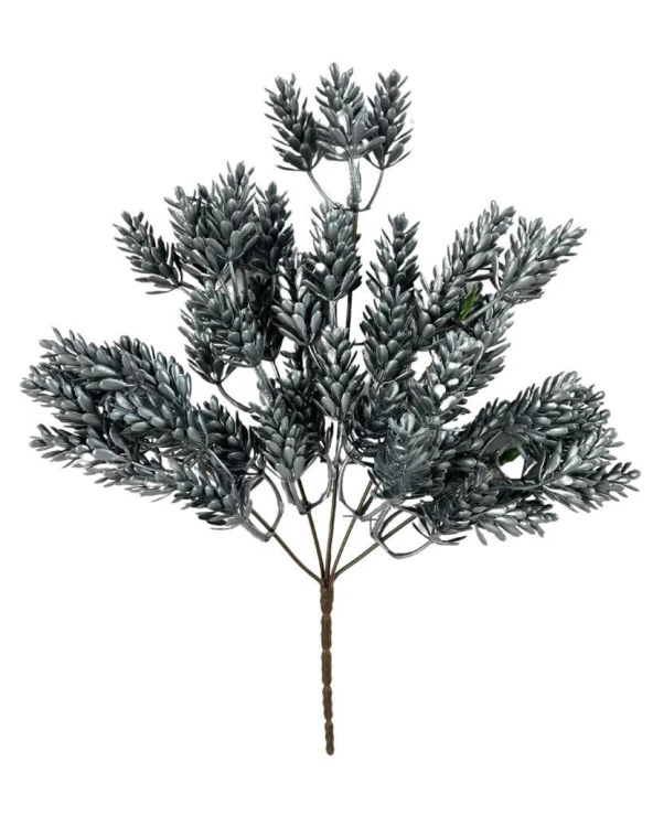 Nettenevime Yapay Çiçek Gümüş Renk Başak Demeti 7dal 48 Çiçek Demet Garnitür Aradal Dekoratif Yapay Bitki