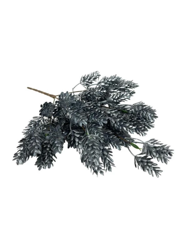 Nettenevime Yapay Çiçek Gümüş Renk Başak Demeti 7dal 48 Çiçek Demet Garnitür Aradal Dekoratif Yapay Bitki - 2