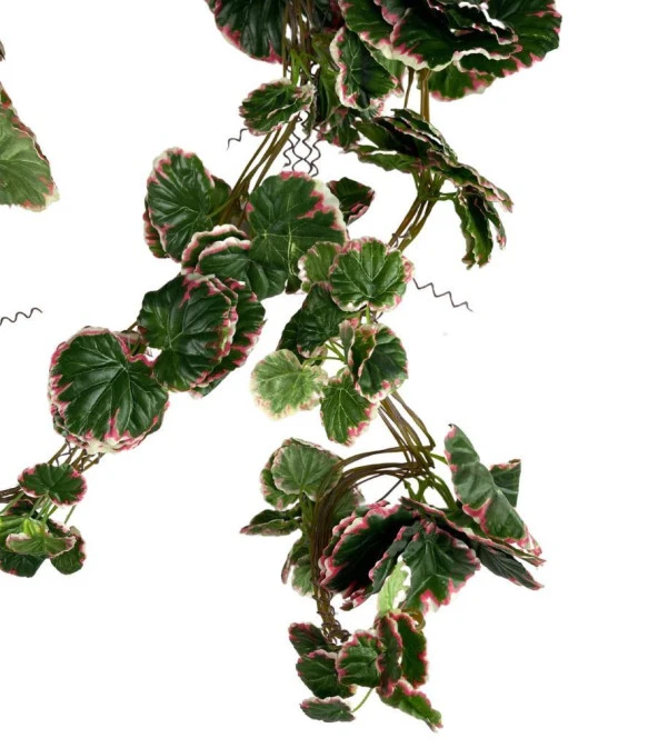 Nettenevime Yapay Sarmaşık Dolanabilen Pembe Çizgili Sardunya Yaprağı 5 li Paket 230cm Dekoratif Yapay Çiçek - Resim 5