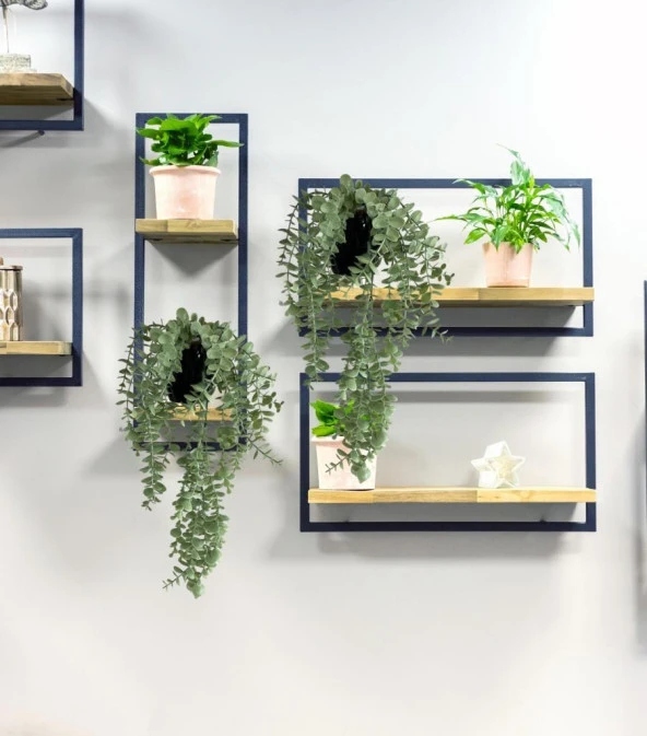 Nettenevime Yapay Çiçek Saksıda Sarkan Şimşir Mat Pastel Okaliptus Yapay Sarmaşık Pastel 50cm - Resim 3