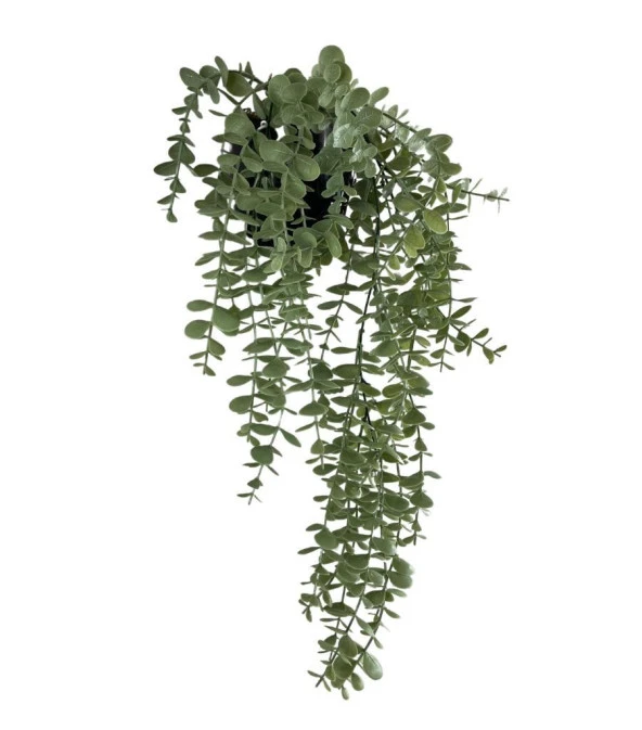 Nettenevime Yapay Çiçek Saksıda Sarkan Şimşir Mat Pastel Okaliptus Yapay Sarmaşık Pastel 50cm - Resim 4