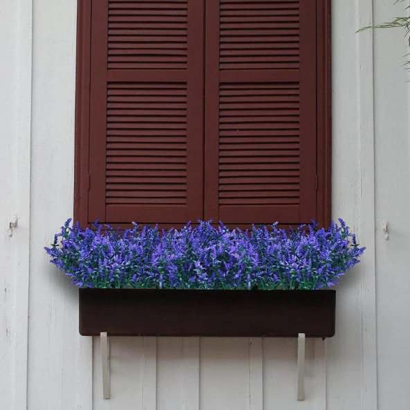 Nettenevime 6lı Set Yapay Çiçek MOR Lavanta 7 Dallı Plastik Dekoratif Yapay Bitki - Resim 6