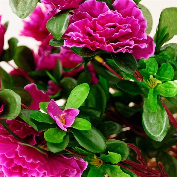 Nettenevime Yapay Çiçek Mor Açelya Demeti 7 Dallı 33*20cm - Resim 6