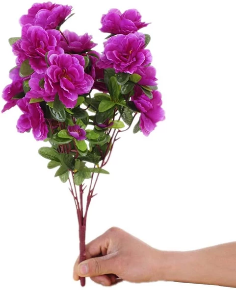 Nettenevime Yapay Çiçek Mor Açelya Demeti 7 Dallı 33*20cm - Resim 5