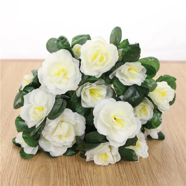 Nettenevime Yapay Çiçek Beyaz Açelya Demeti 7 Dallı 33*20cm - Resim 5