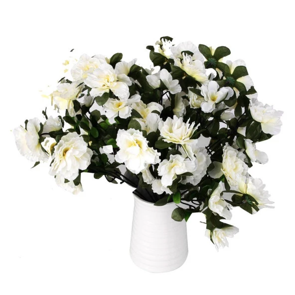 Nettenevime Yapay Çiçek Beyaz Açelya Demeti 7 Dallı 33*20cm - Resim 6