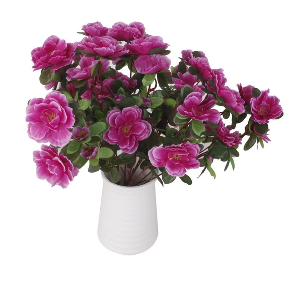 Nettenevime Yapay Çiçek Mor Açelya Demeti 7 Dallı 33*20cm - Resim 7