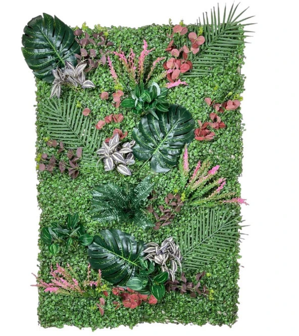 Nettenevime Yapay Çiçek Duvar Kaplama 1M2 120*80 CM Panel Şimşir Dik Duvar Uygulama ürün görseli 1