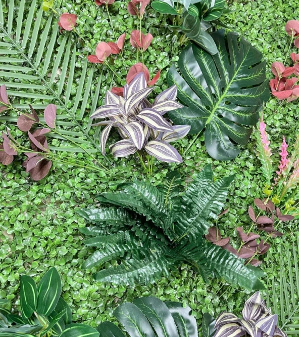 Nettenevime Yapay Çiçek Duvar Kaplama 1M2 120*80 CM Panel Şimşir Dik Duvar Uygulama - Resim 2