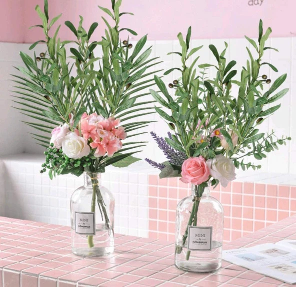 Nettenevime 4lü Set Yapay Zeytin Dalı  Uzun Dallı 90cm 6 Meyveli - Resim 6