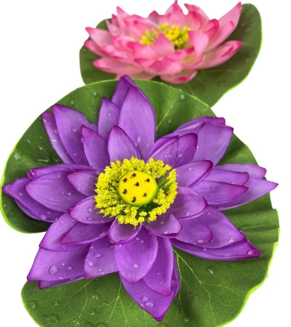 Nettenevime Yapay Çiçek Nilüfer Köpük Lotus Havuz Ve Akvaryum Dekoru 6ADET - Resim 9