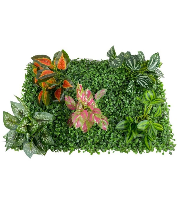 Nettenevime Yapay Çiçek Duvar Kaplama Panel Şimşir 40*60 5Demet Yeşil Bitki Dik Duvar Uygulama Çiçeği - Resim 2