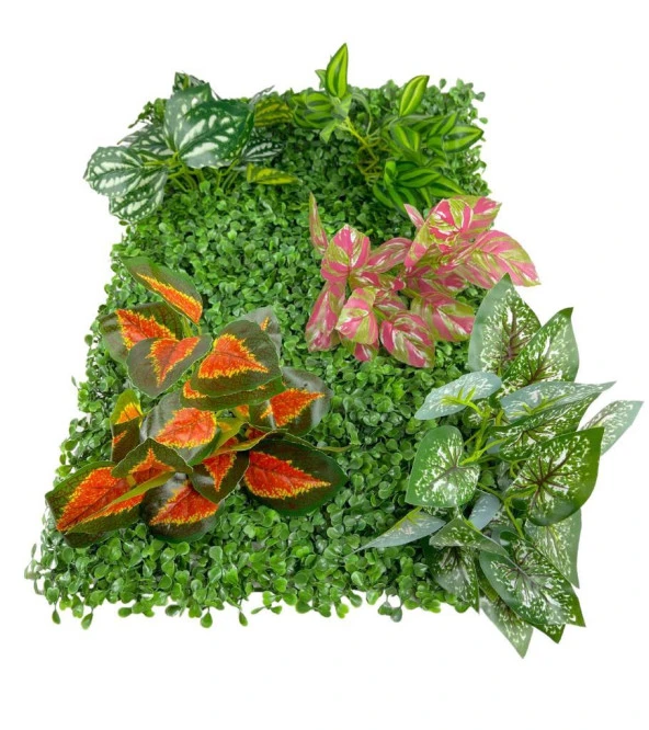 Nettenevime Yapay Çiçek Duvar Kaplama Panel Şimşir 40*60 5Demet Yeşil Bitki Dik Duvar Uygulama Çiçeği - Resim 4