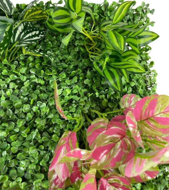 Nettenevime Yapay Çiçek Duvar Kaplama Panel Şimşir 40*60 5Demet Yeşil Bitki Dik Duvar Uygulama Çiçeği - Resim 5