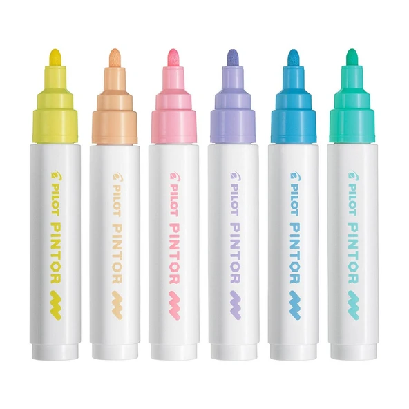 Pilot Pintor M 1.4mm Akrilik Kalem Markör Pastel Renkler / SW-PT-M-S6-Pastel