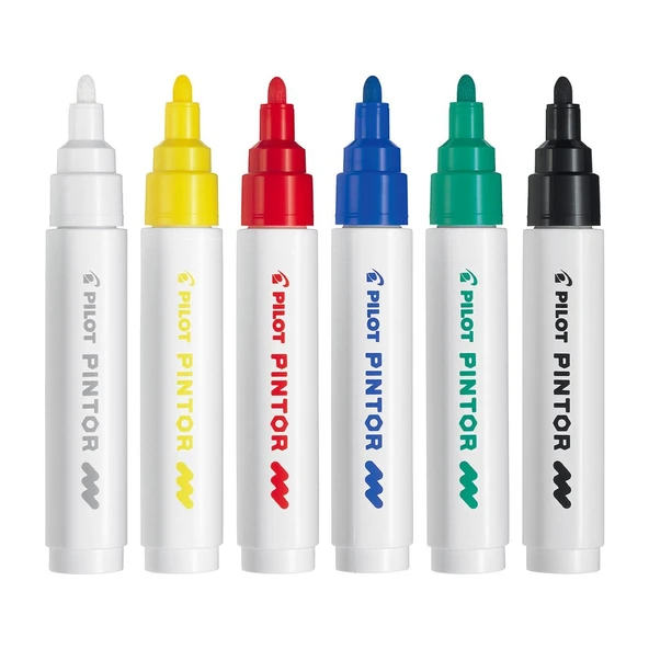 Pilot Pintor M 1.4mm Akrilik Kalem Markör Ana Renkler / SW-PT-M-S6