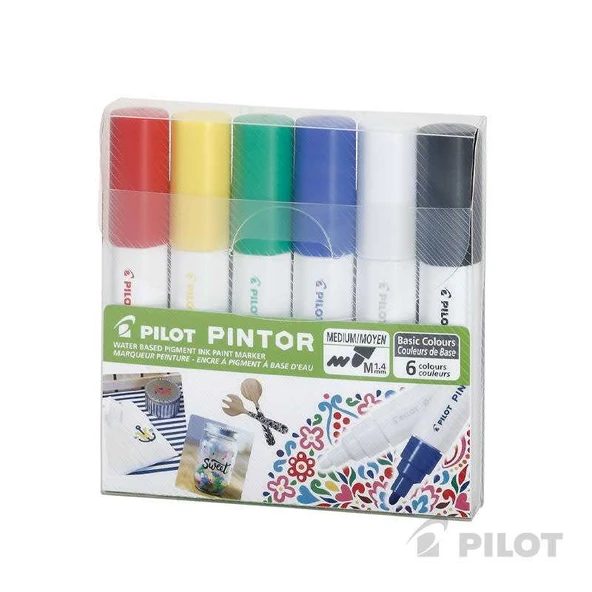 Pilot Pintor M 1.4mm Akrilik Kalem Markör Ana Renkler / SW-PT-M-S6 - 2