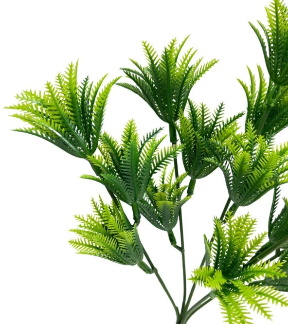 Nettenevime Yapay Çiçek Plastik Demet Yeşil Mini Sıkas Demeti Garnitür Aradal Dekoratif Yapay Bitki - Resim 2