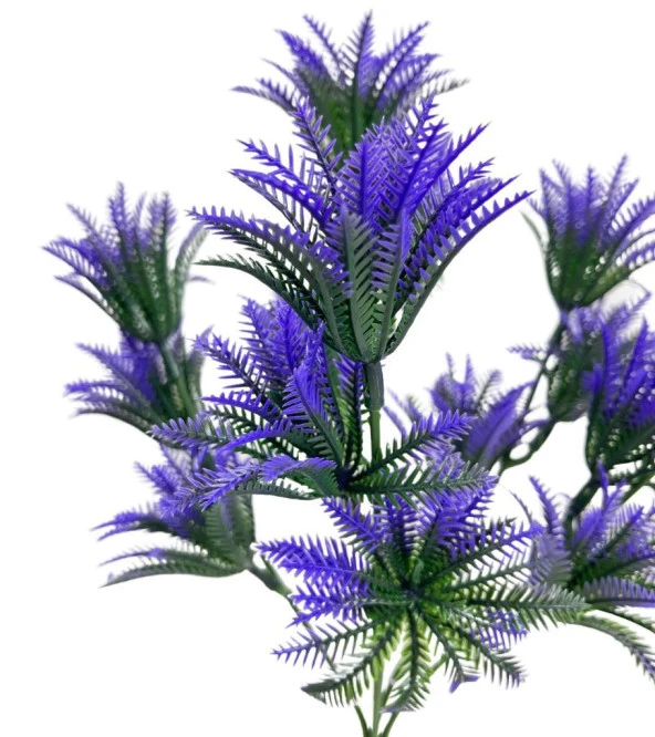 Nettenevime Yapay Çiçek Plastik Demet Mor Mini Sıkas Demeti Garnitür Aradal Dekoratif Yapay Bitki - Resim 2