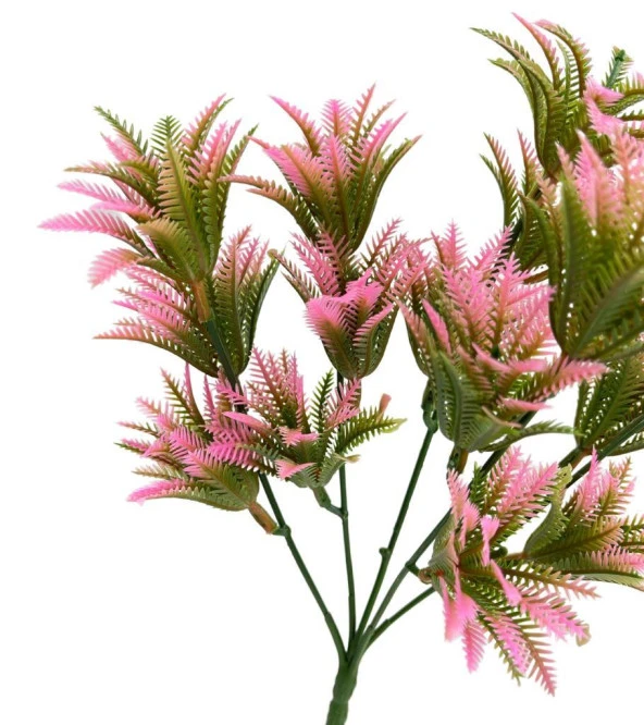 Nettenevime Yapay Çiçek Plastik Demet Pembe Mini Sıkas Demeti Garnitür Aradal Dekoratif Yapay Bitki - Resim 2