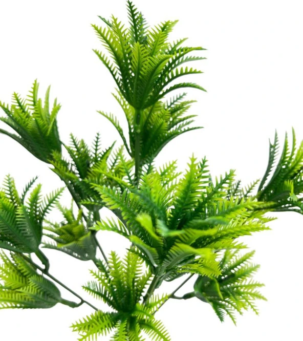 Nettenevime Yapay Çiçek Plastik Demet Yeşil Mini Sıkas Demeti Garnitür Aradal Dekoratif Yapay Bitki - Resim 4