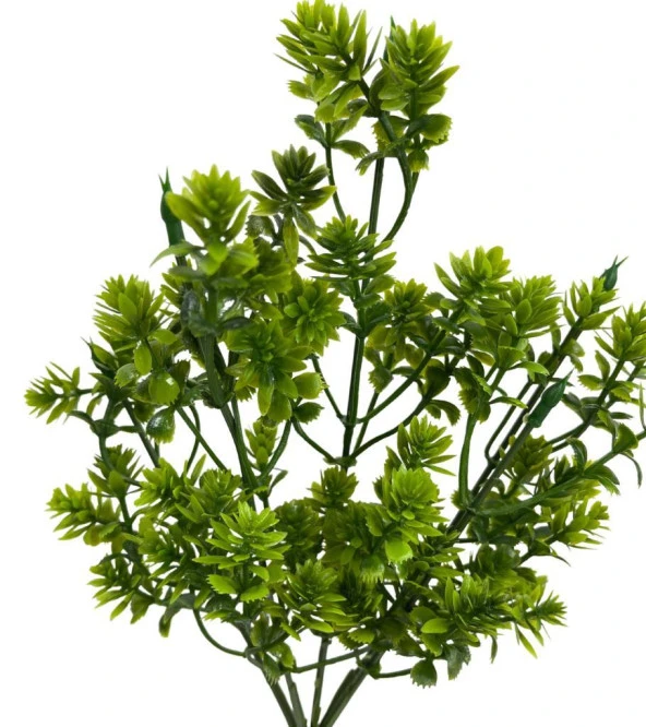 Yapay Çiçek Plastik Demet Yeşil Mini Lotus Demeti Garnitür Aradal Dekoratif Yapay Bitki - 2