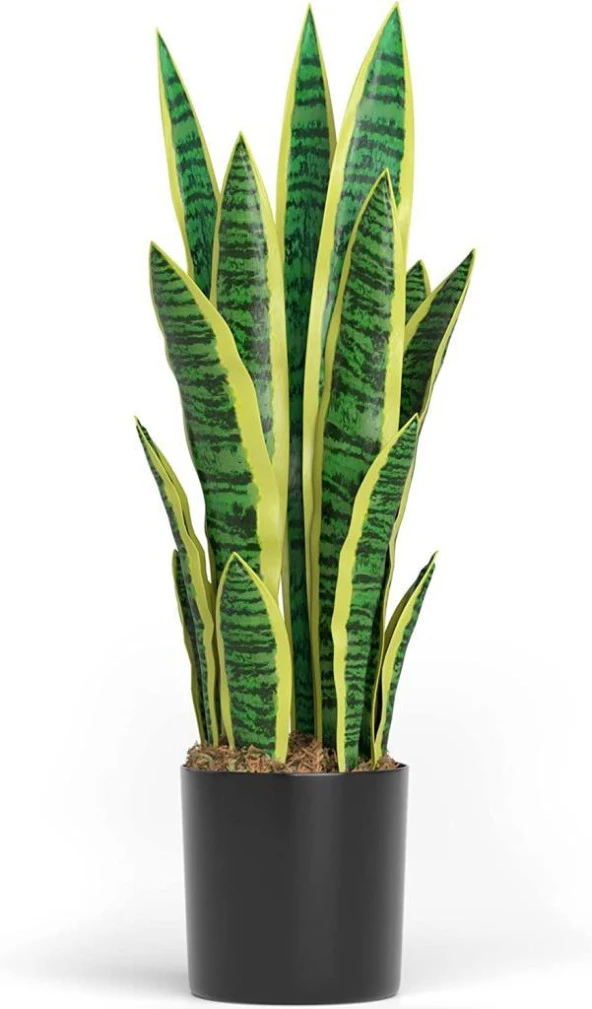 Nettenevime Yapay Çiçek Saksılı Yeşil Kılıç Çiçeği Dal 68cm Salon Çiçeği Metal Mat Siyah Saksılı Yapay Bitki ürün görseli 1