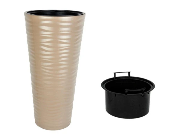 Nettenevime Dore Renk Kumsal Vazo Dekoratif Uzun Saksı 5.5 lt  30*57cm - 2