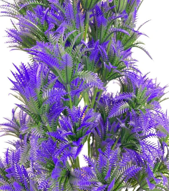 Nettenevime Yapay Çiçek Siyah Saksıda Mor Sıkas Ağacı 55cm - Resim 3