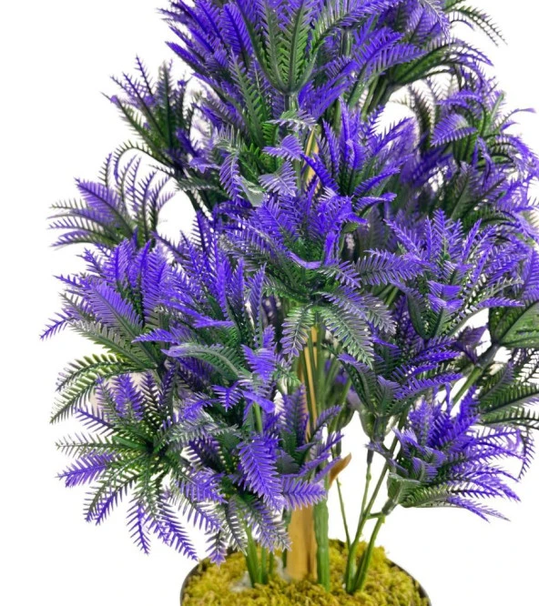 Nettenevime Yapay Çiçek Siyah Saksıda Mor Sıkas Ağacı 55cm - Resim 6