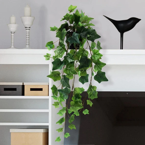 Nettenevime Yapay Çiçek Saksıda Sarkan Dev Hedera 80cm Yapay Sarmaşık Yeşil - Resim 3