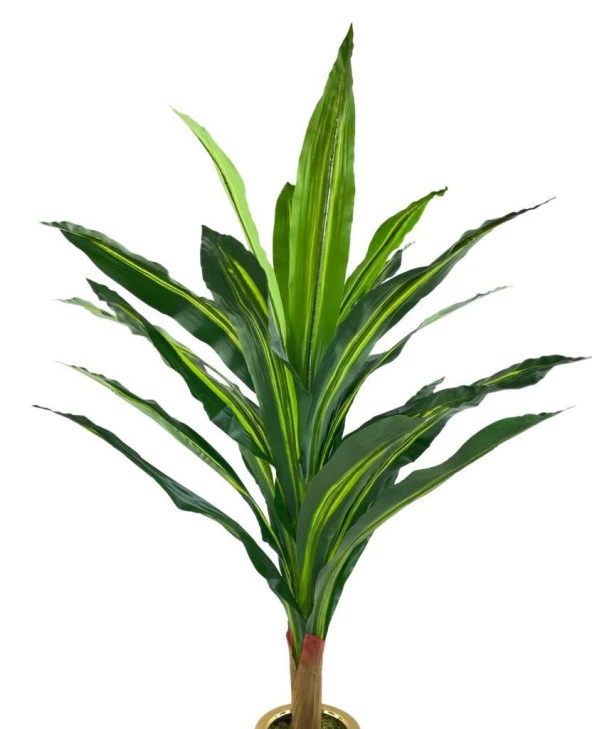 Nettenevime Yapay Çiçek Kılıç Yukka Ağacı 115cm Salon Bitkisi Siyah Gold Galvaniz Vazoda - 4