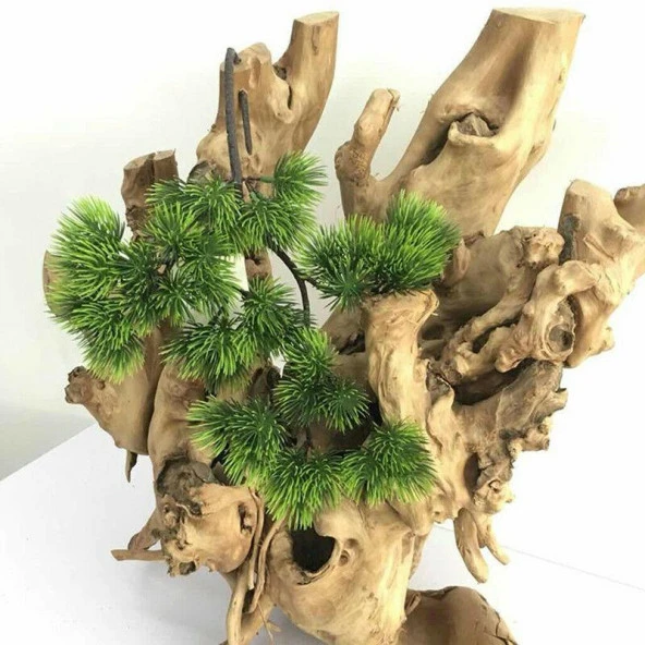 Nettenevime Yapay Çiçek Bonzai Dalı Çam İğneli Bonsai Yaprakları Dekoratif Yapay Bitki - Resim 5