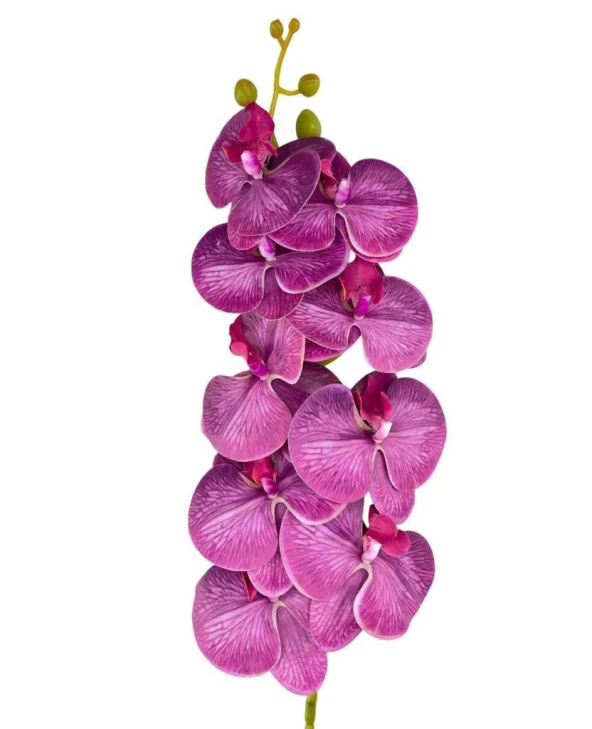 Nettenevime Yapay Çiçek Fuşya Damarlı Islak Orkide Uzun Dal 90 cm Orkide ürün görseli 1