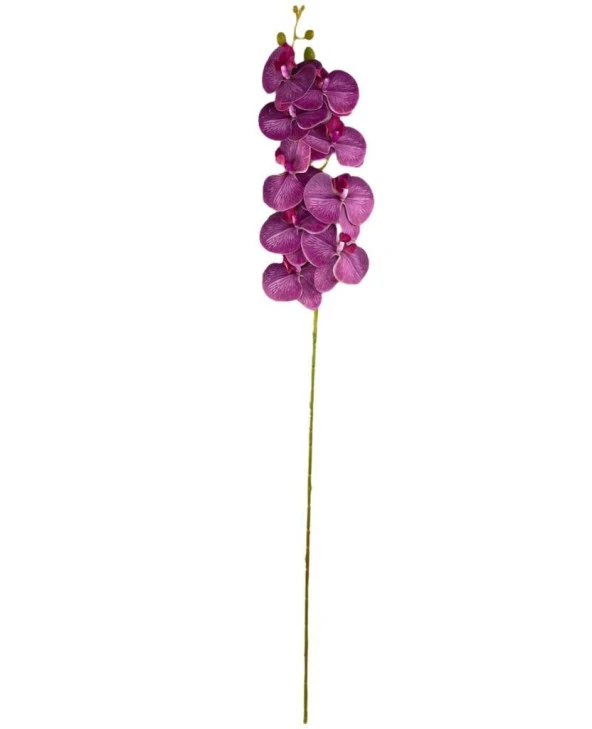 Nettenevime Yapay Çiçek Fuşya Damarlı Islak Orkide Uzun Dal 90 cm Orkide - Resim 4