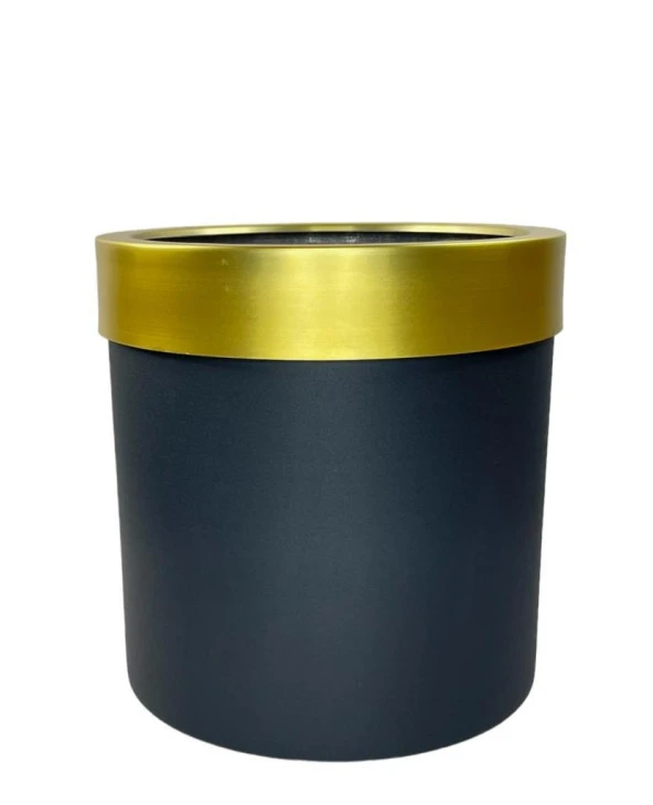 Nettenevime Dekoratif Siyah Vazo Gold Kemerli 31*31 Paslanmaz Aleminyum Malzeme - 2