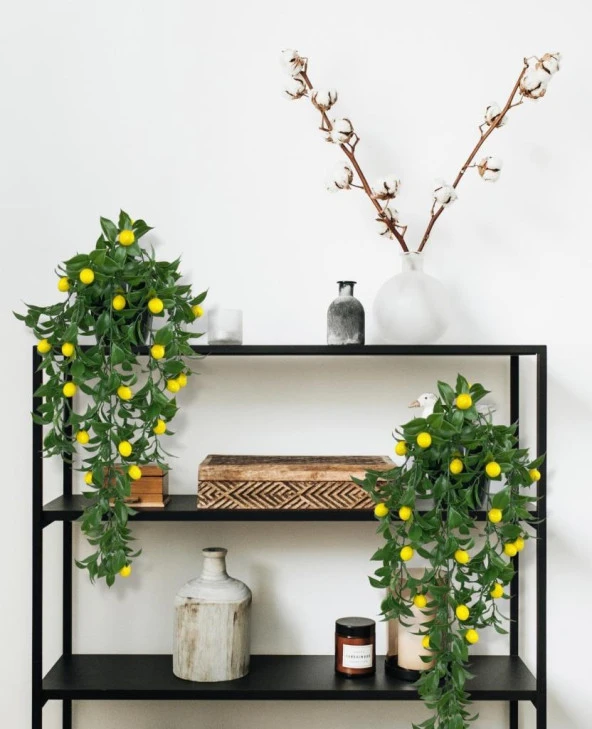 Nettenevime Yapay Çiçek Sarkan Limon Yapay 60*20cm - 2