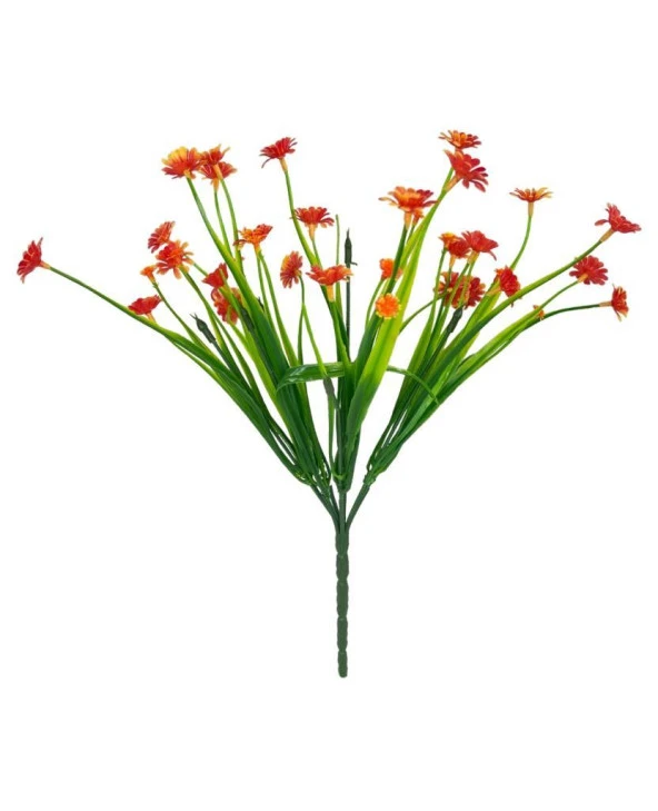 Nettenevime Yapay Çiçek Turuncu Papatya 7 Dallı Plastik Dekoratif Yapay Bitki ürün görseli 1