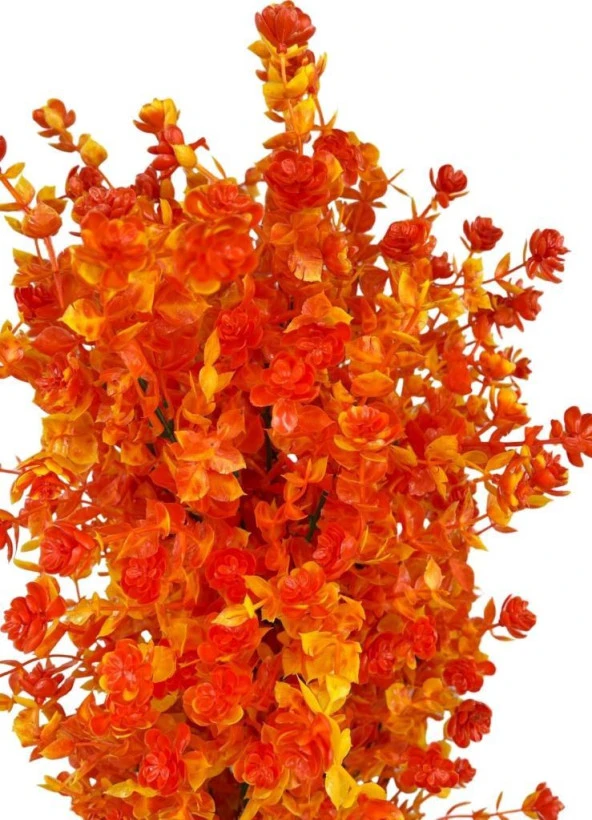 Nettenevime Yapay Çiçek Siyah Saksıda Turuncu Şimşir Ağacı 55cm - Resim 6