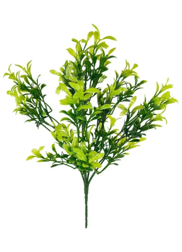 Nettenevime Yapay Çiçek Küçük Yapraklı Şimşir Yeşil Demeti 5dal Garnitür Aradal Dekoratif Yapay Bitki - Resim 3