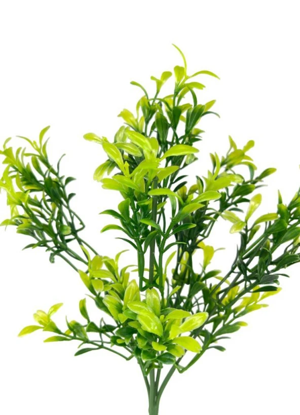 Nettenevime Yapay Çiçek Küçük Yapraklı Şimşir Yeşil Demeti 5dal Garnitür Aradal Dekoratif Yapay Bitki - Resim 4