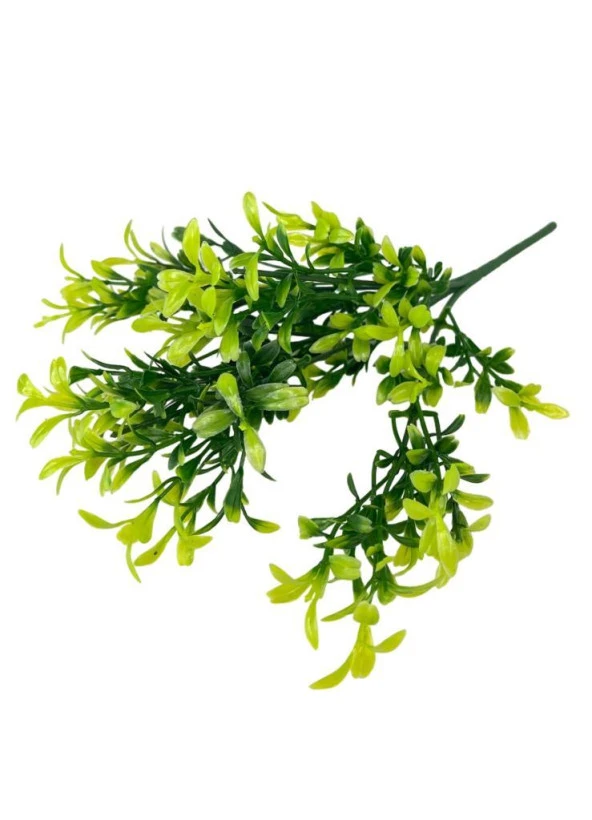 Nettenevime Yapay Çiçek Küçük Yapraklı Şimşir Yeşil Demeti 5dal Garnitür Aradal Dekoratif Yapay Bitki - Resim 5