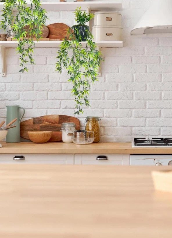 Yapay Çiçek Sarkan Bambu Yapraklı Bitki Küçük Siyah Saksıda Yapay Sarmaşık 65cm - Resim 4