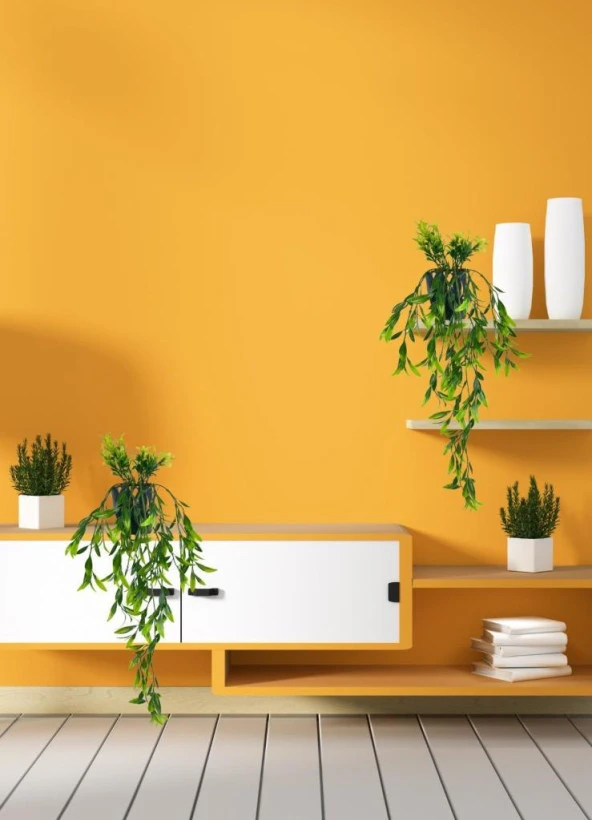 Nettenevime Yapay Çiçek Sarkan Fesleğen Yapraklı Bitki Küçük Siyah Saksıda Yapay Sarmaşık 55cm - Resim 3