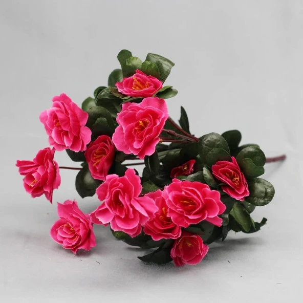 Nettenevime Yapay Çiçek Fuşya Pembe  Açelya Demeti 7 Dallı 33*20cm - Resim 5